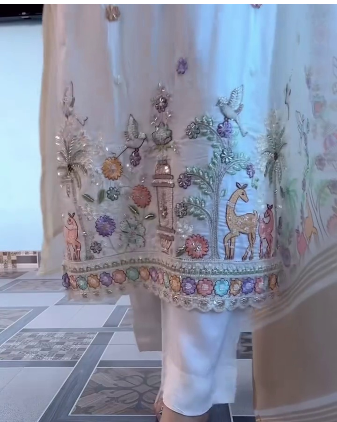 Safed Noor Embroidered Kurta Set with Dupatta