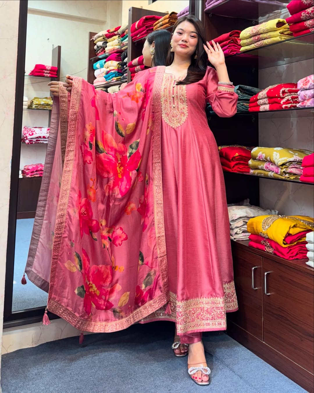 Gulaabi Blush Silk Anarkali