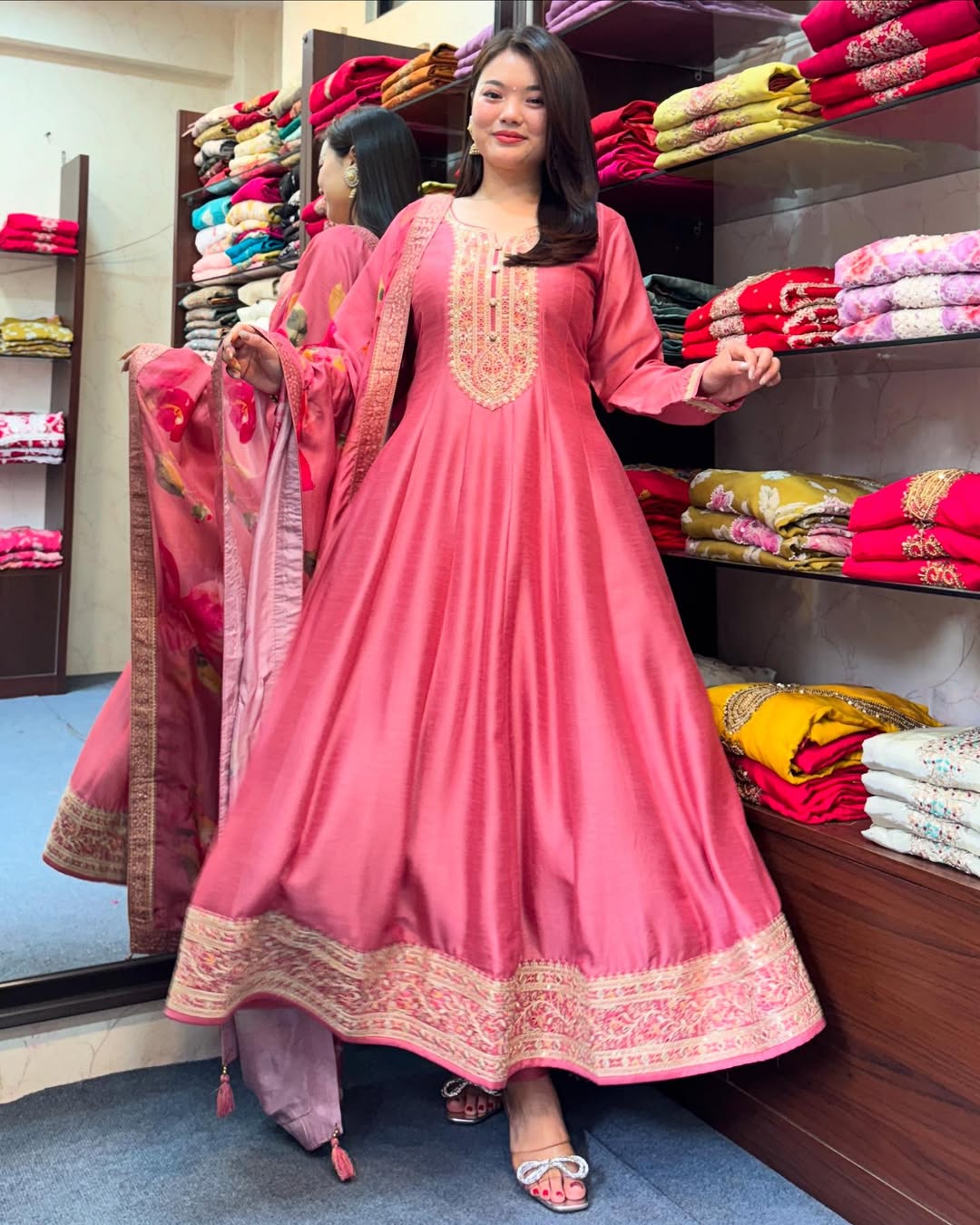 Gulaabi Blush Silk Anarkali