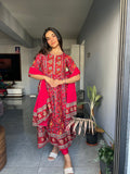 Laal Rutba Pure Cotton Anarkali Set