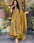 Sunehri Printed Anarkali Kurta & Pant Set