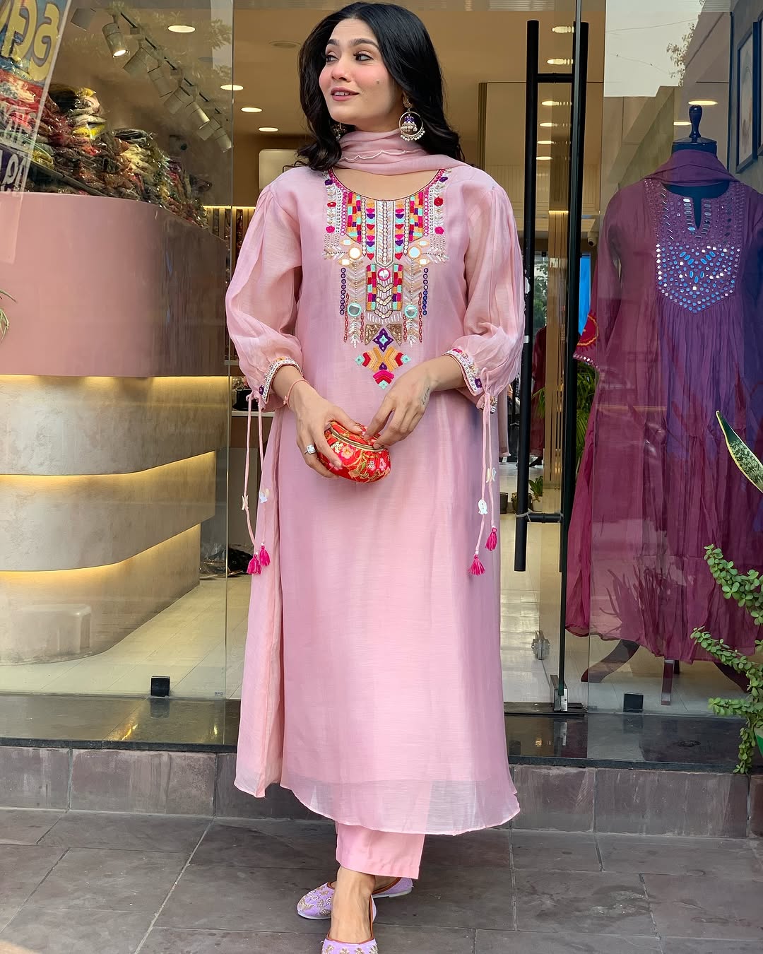 Jhalar Tassel Embroidered Suit Set