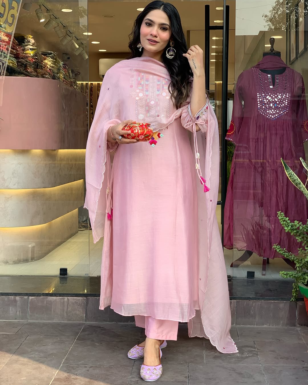 Jhalar Tassel Embroidered Suit Set