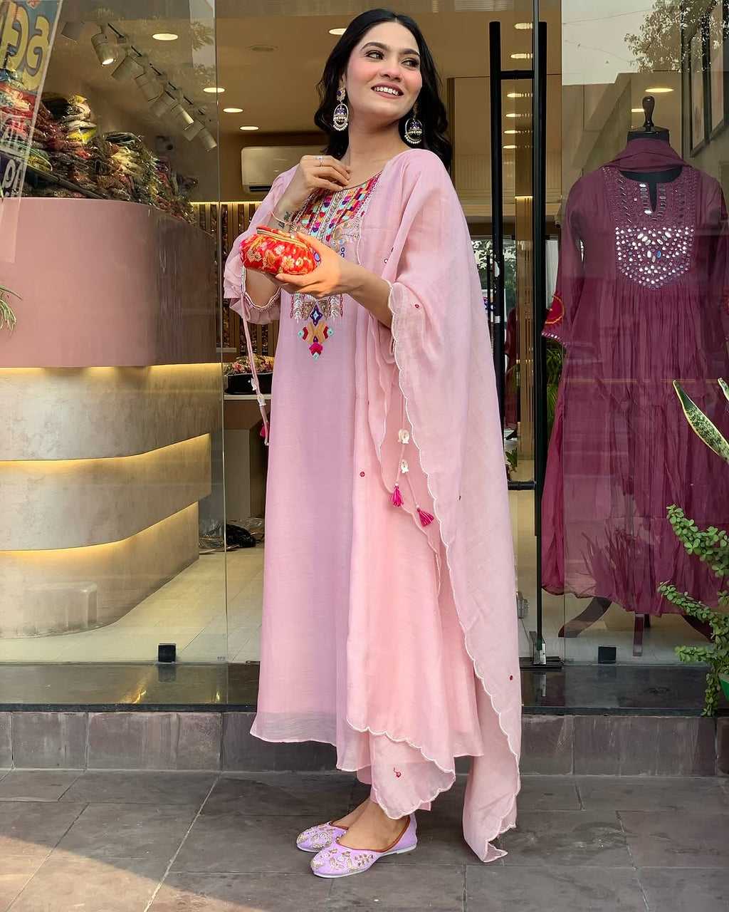 Jhalar Tassel Embroidered Suit Set