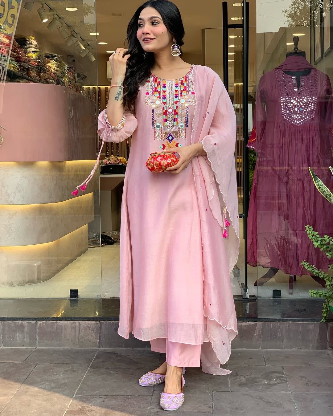 Jhalar Tassel Embroidered Suit Set