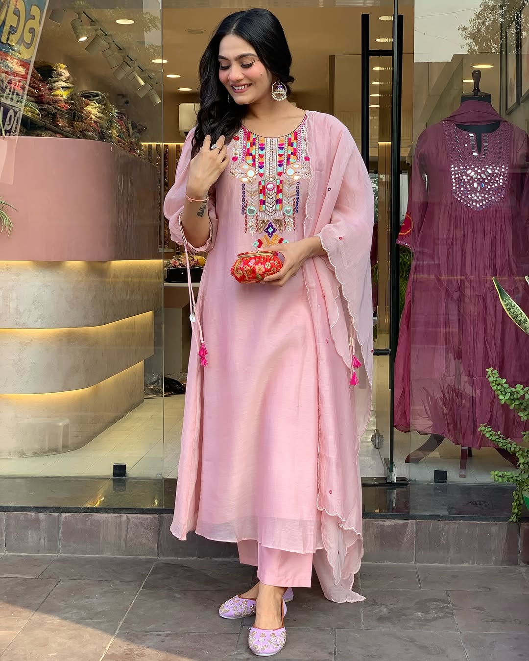 Jhalar Tassel Embroidered Suit Set