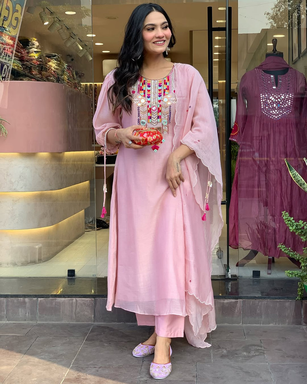 Jhalar Tassel Embroidered Suit Set