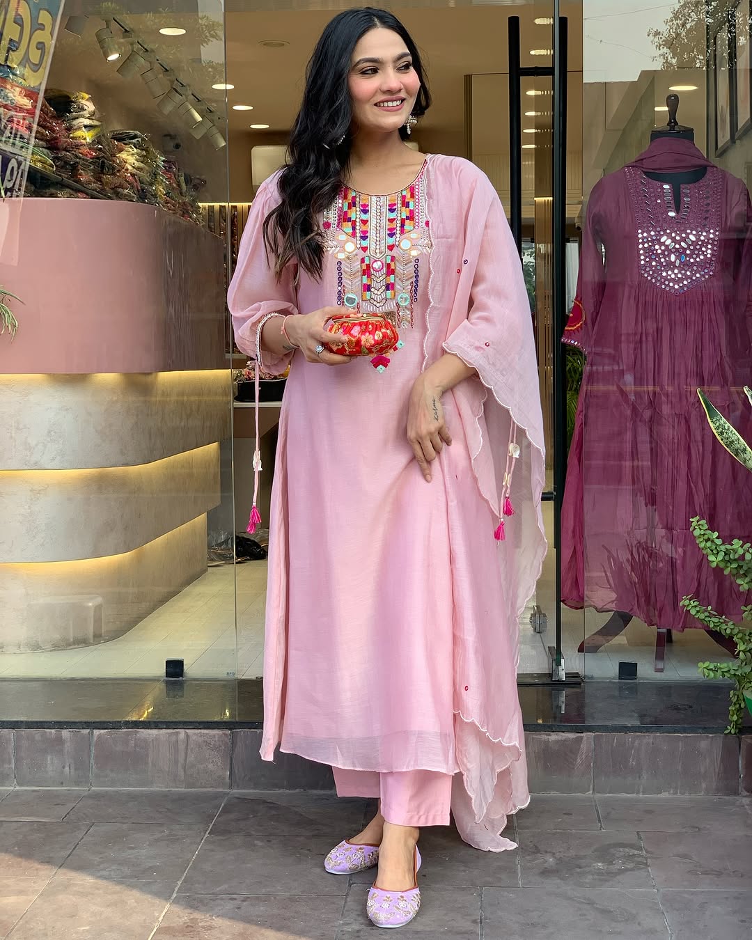 Jhalar Tassel Embroidered Suit Set