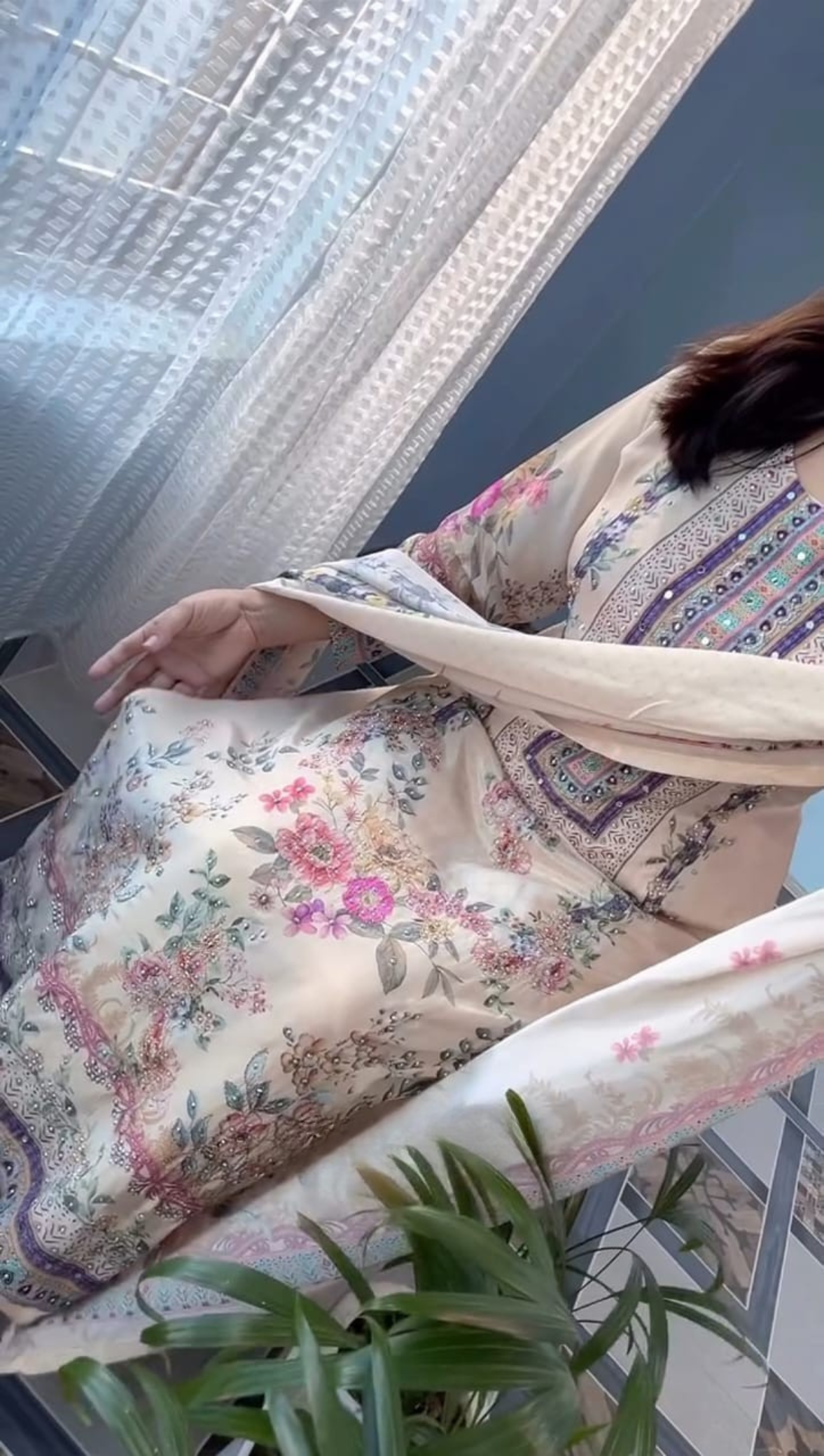 Meher Pastel Muslin Suit Set with Designer Dupatta
