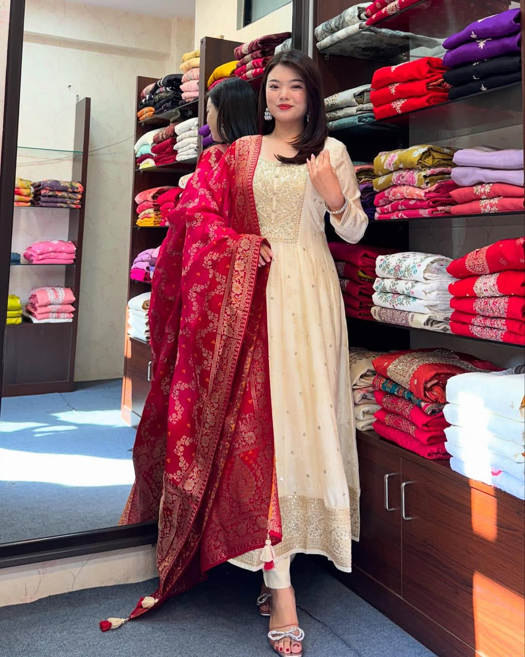 Chandni Noor Flared Anarkali Suit Set