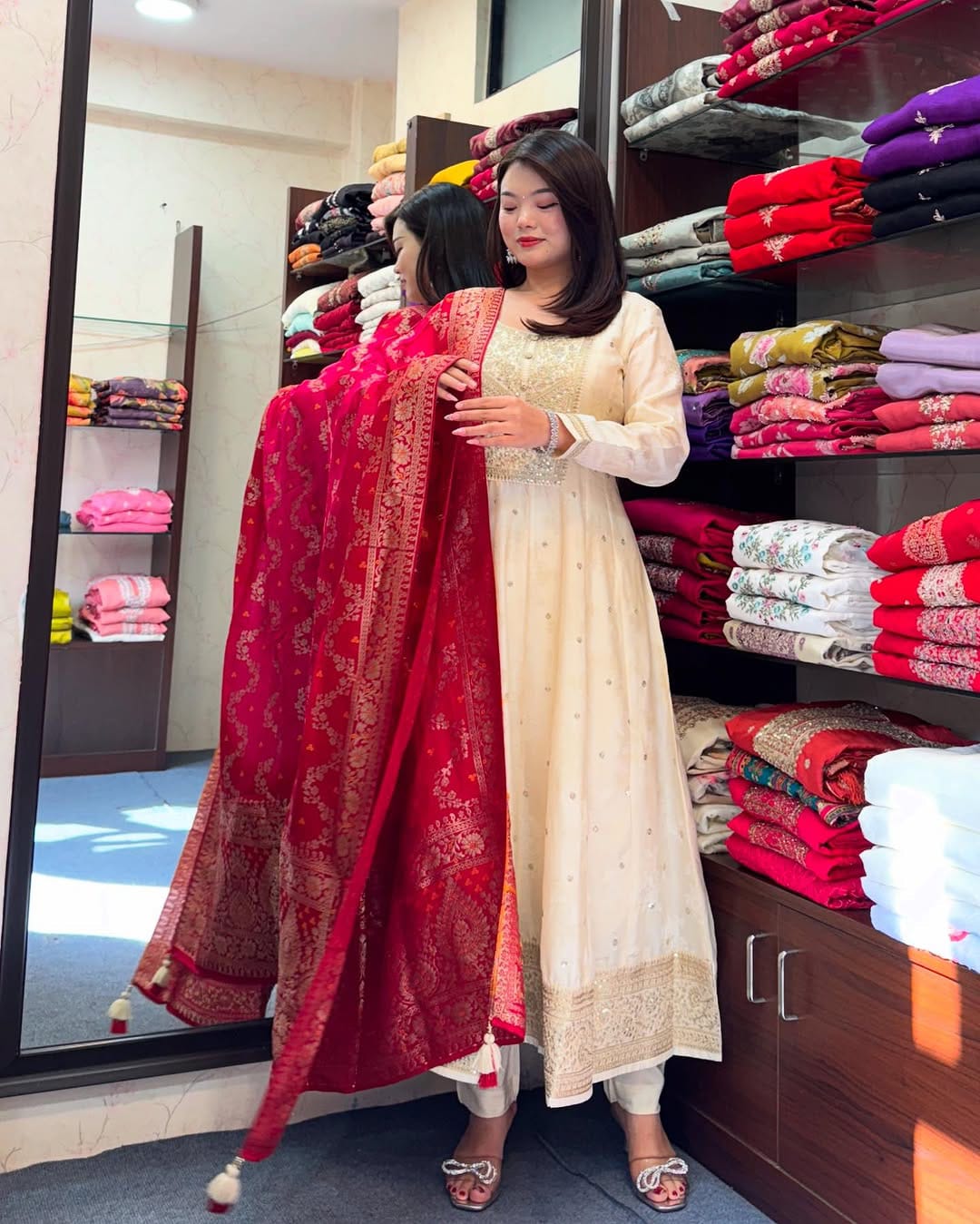 Chandni Noor Flared Anarkali Suit Set