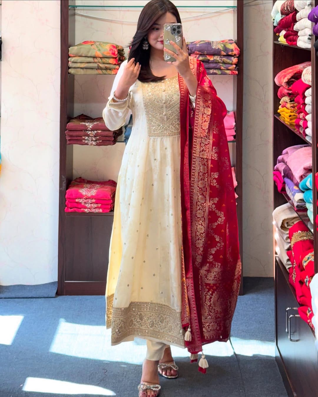 Chandni Noor Flared Anarkali Suit Set