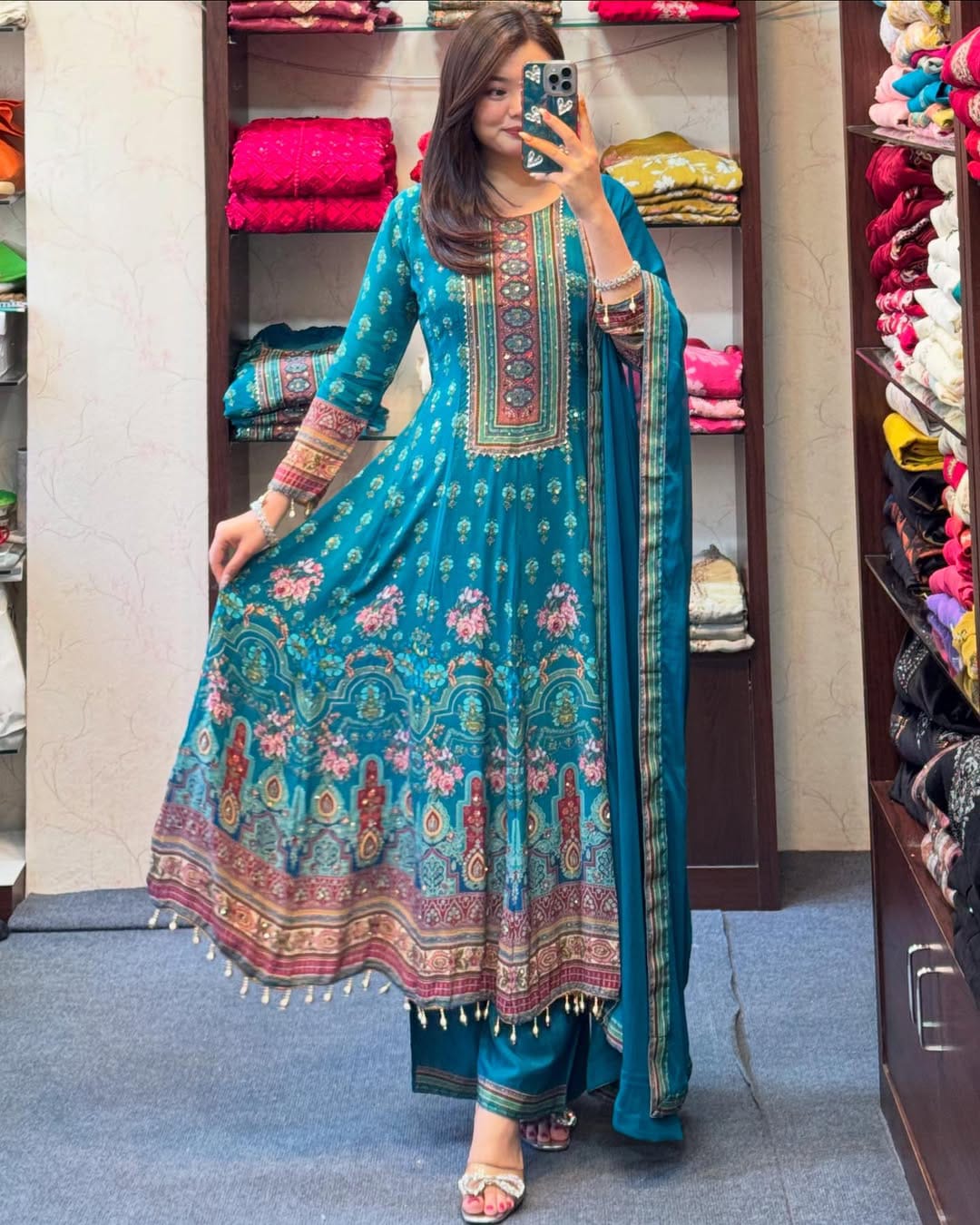 Neelabh Floral Anarkali Suit Set