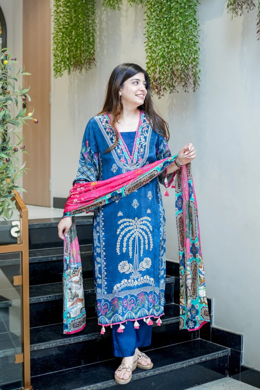Neelmani Embroidered Cotton Suit Set