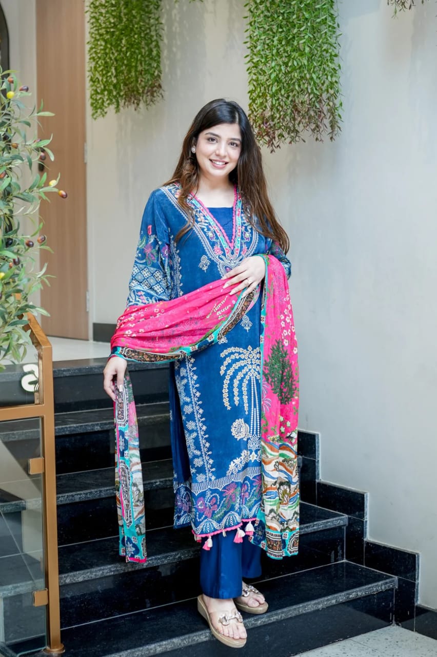 Neelmani Embroidered Cotton Suit Set