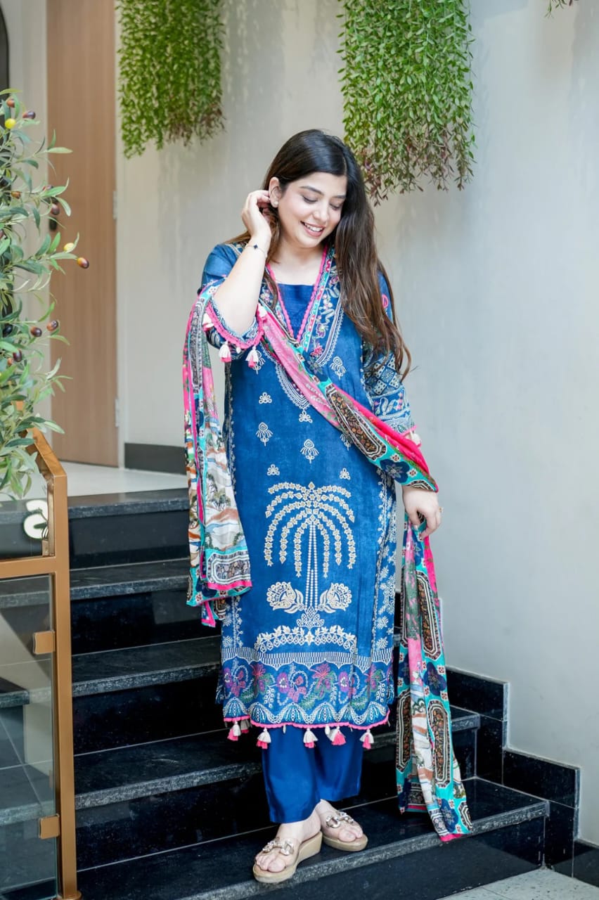 Neelmani Embroidered Cotton Suit Set