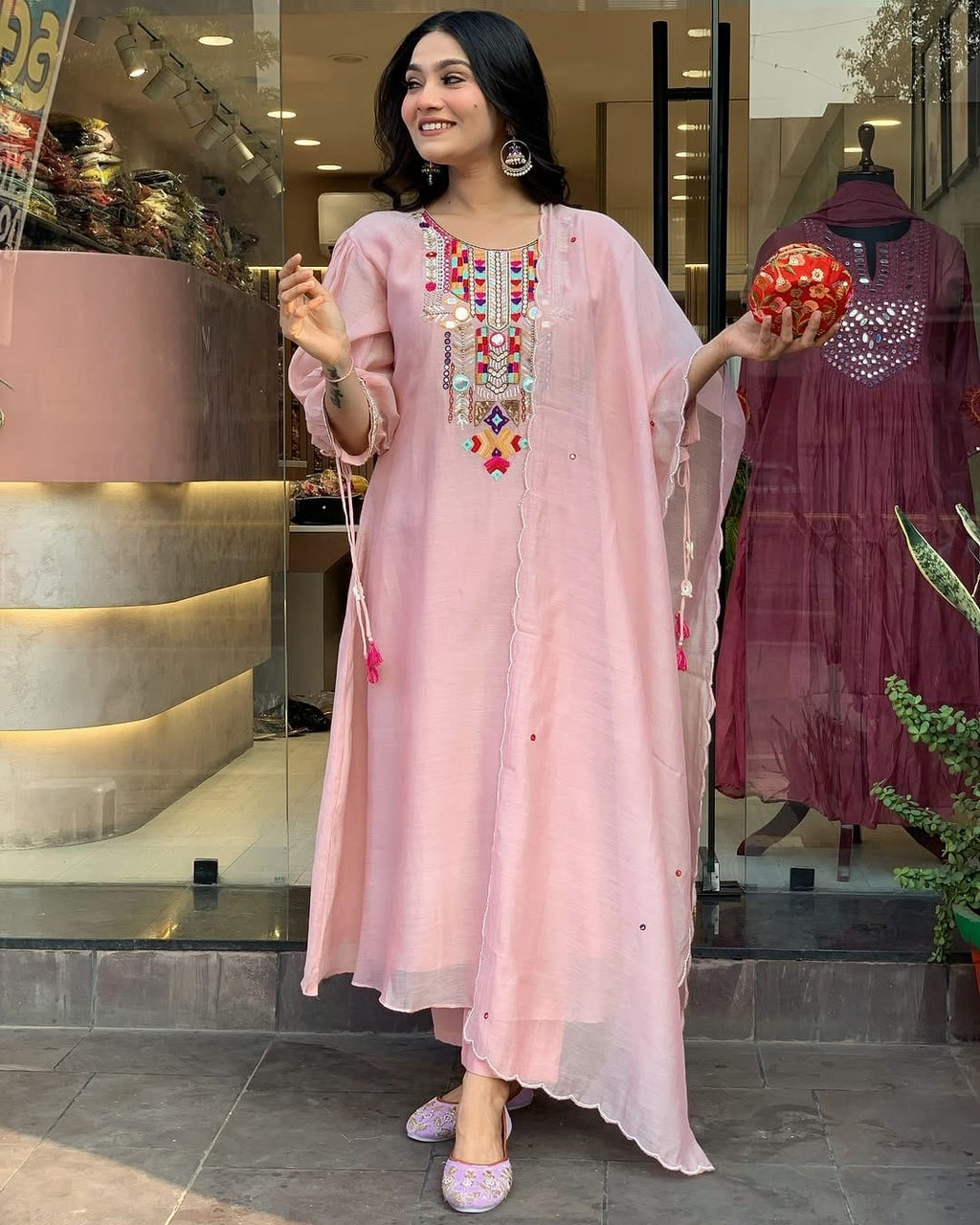 Jhalar Tassel Embroidered Suit Set