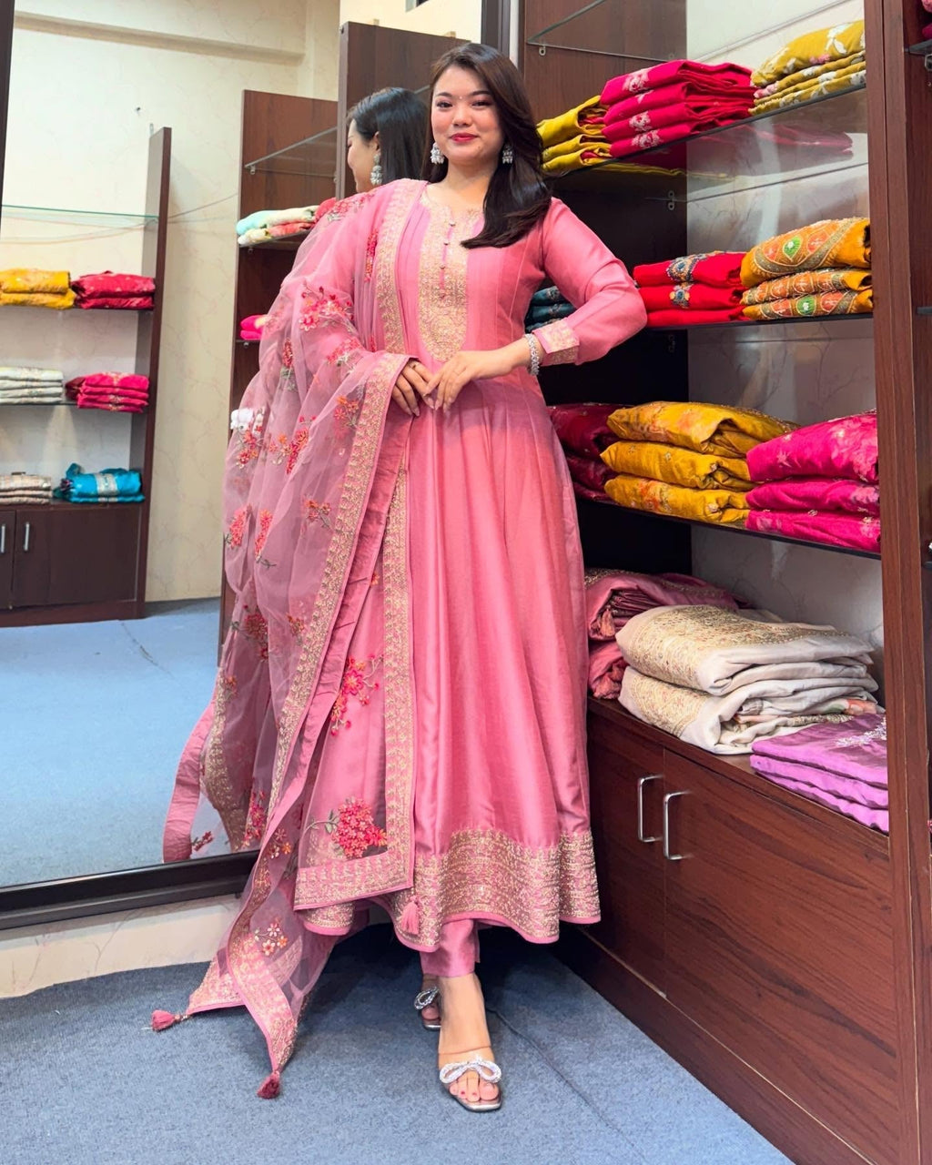 Gulnaaz Embroidered Anarkali Suit Set