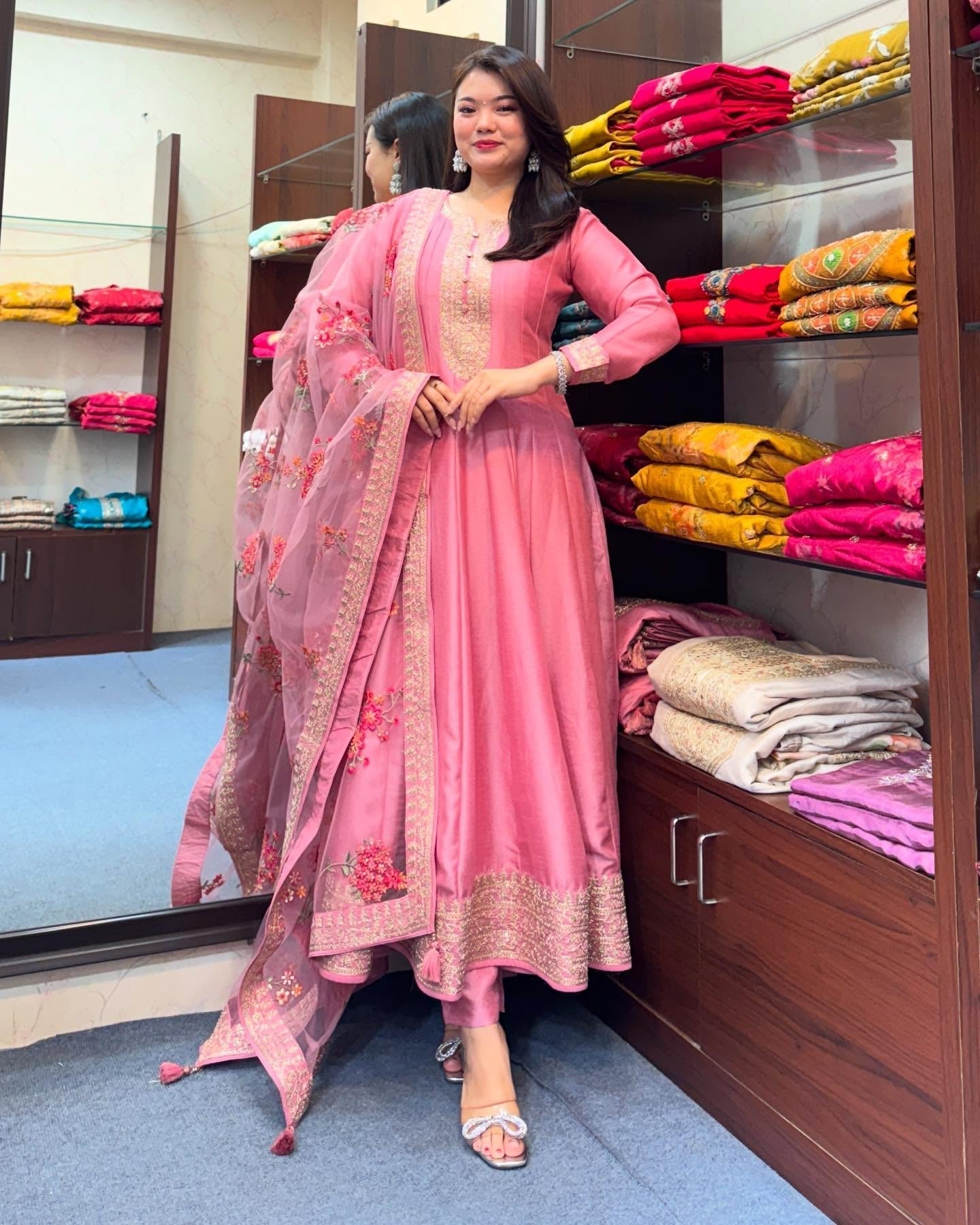 Gulnaaz Embroidered Anarkali Suit Set