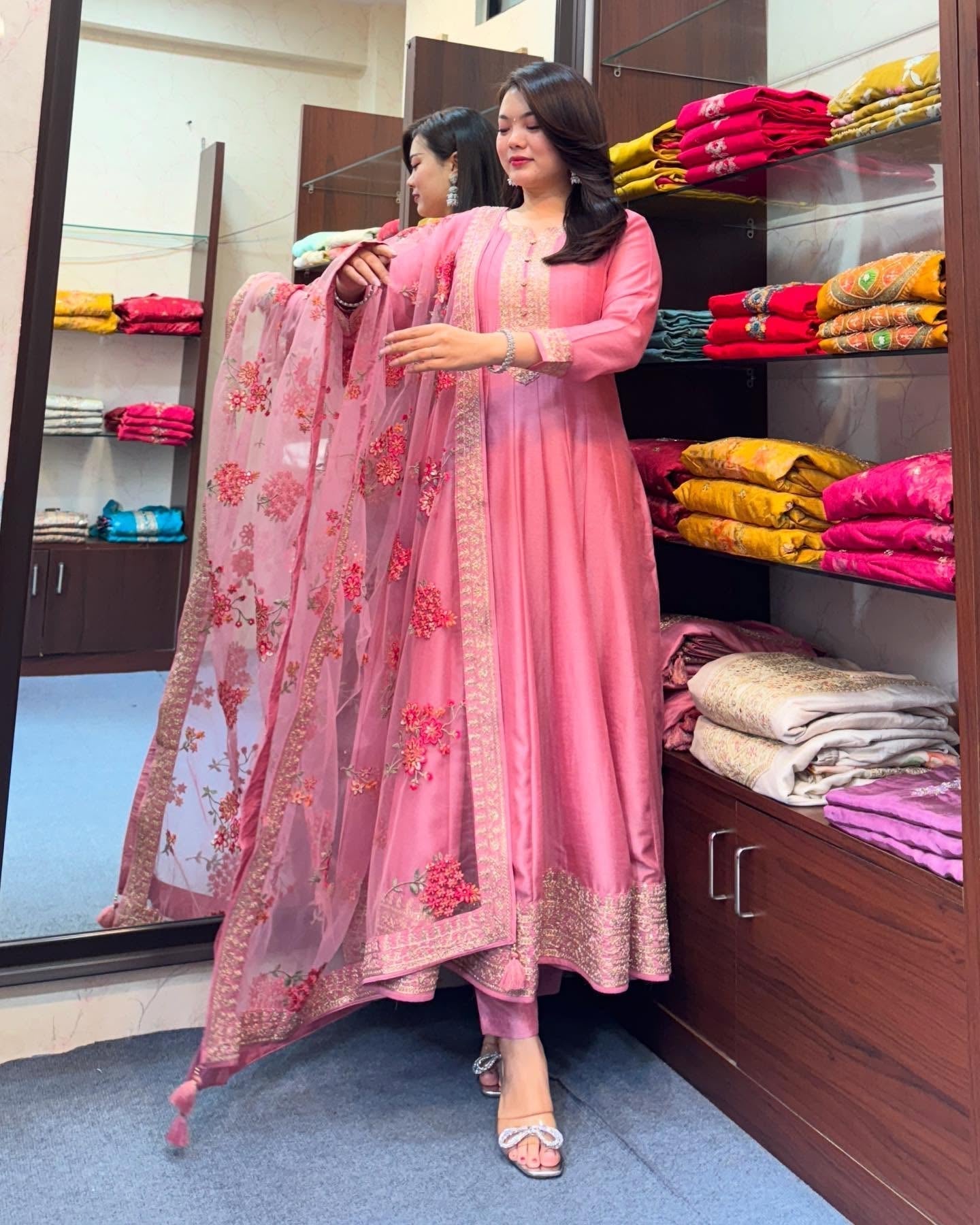 Gulnaaz Embroidered Anarkali Suit Set